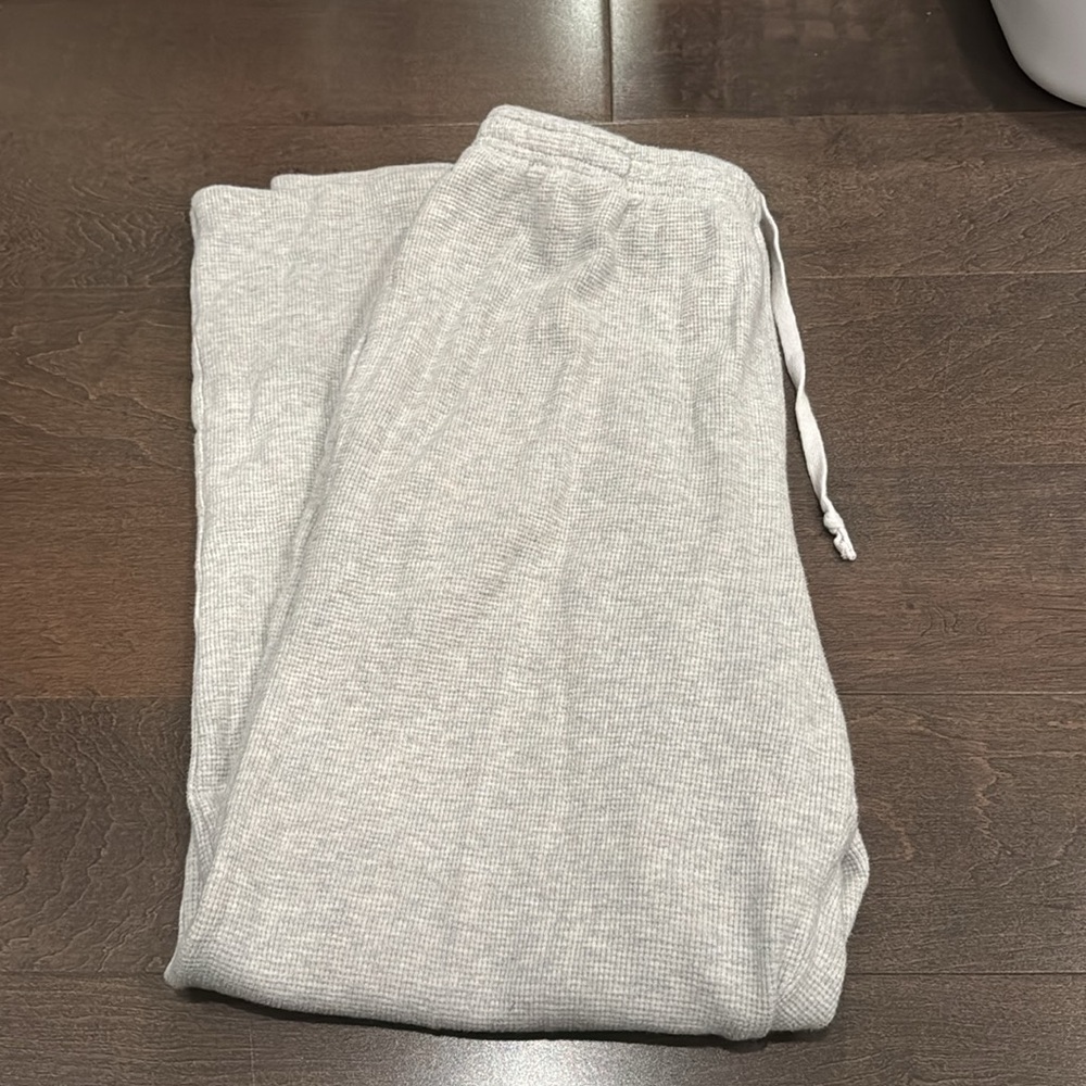 Brandy Melville light grey Anastasia waffle knit sweatpants